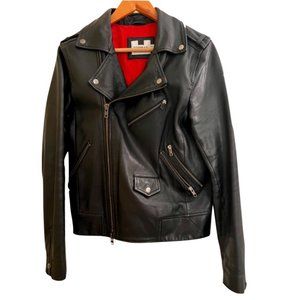 Topman Genuine Leather Biker Jacket